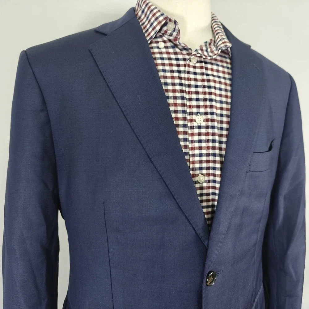 Suitsupply Men's Sport Coat Blazer Two Button Navy Vitale Wool Surgeon 46S‎